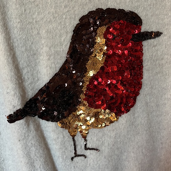 H&M sequined bird Christmas Sweater size L - Picture 4 of 5